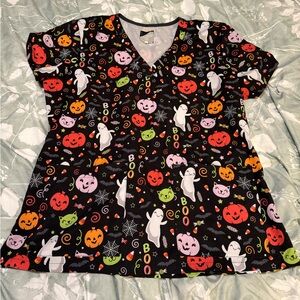 Like new! Halloween med couture scrub top! Size large